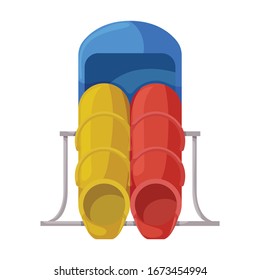 Icono vectorial de deslizamiento de agua.Icono vectorial de caricatura aislado en deslizamiento de agua de fondo blanco.