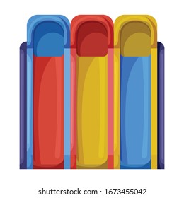 Icono vectorial de deslizamiento de agua.Icono vectorial de caricatura aislado en deslizamiento de agua de fondo blanco.