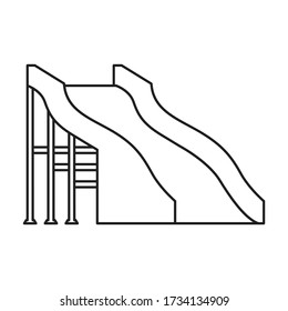 Water slide vector icon.Outline vector icon isolated on white background water slide .