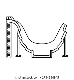 Water slide vector icon.Outline vector icon isolated on white background water slide .