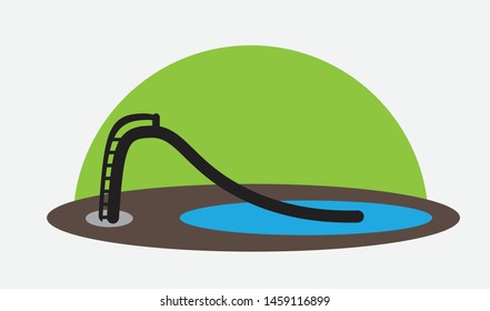 Water slider in swimming pool Vector
