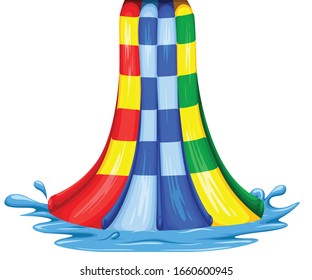 Water slides with waves vector isolated on white background