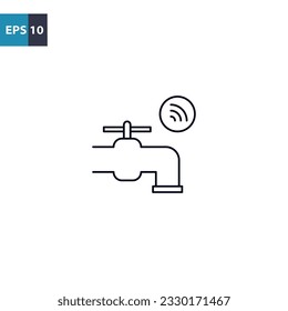 Water smart control outline icon Vector illustration