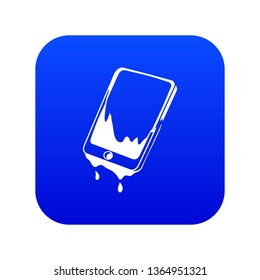 Water smartphone icon blue vector isolated on white background