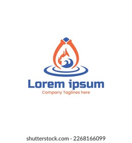 water smoke fire restoration vector logo