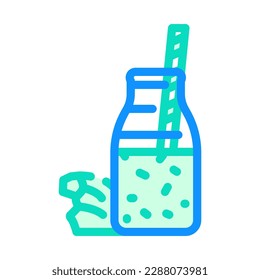 water smoothie drink color icon vector. water smoothie drink sign. isolated symbol illustration