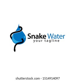 Water snake logo template, flat design.