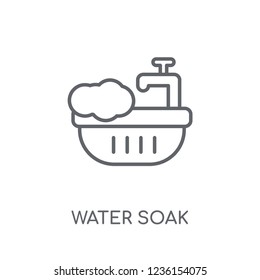 Water soak linear icon. Modern outline Water soak logo concept on white background from cleaning collection. Suitable for use on web apps, mobile apps and print media.