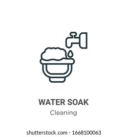 Water soak outline vector icon. Thin line black water soak icon, flat vector simple element illustration from editable cleaning concept isolated stroke on white background