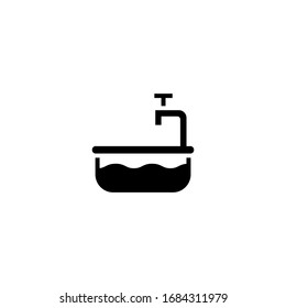 Water soak vector icon in black solid flat design icon isolated on white background