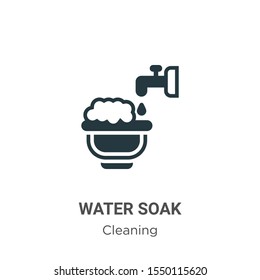 Water soak vector icon on white background. Flat vector water soak icon symbol sign from modern cleaning collection for mobile concept and web apps design.