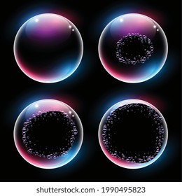 water or soap bubble burst timeline background