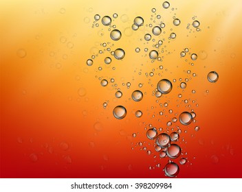 Water soap bubble rising on shiny background. 