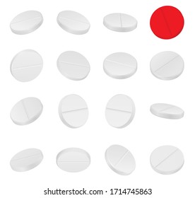 Water soluble tablet. Pill for the treatment of coronavirus. Vector
