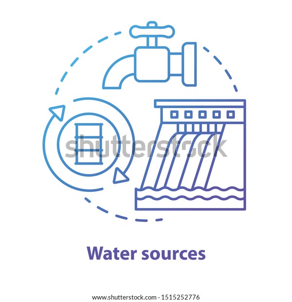 Water Sources Concept Icon Drinking Water Stock Vector (Royalty Free ...