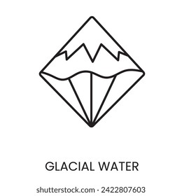 Water sources, glacier line icon vector for water packaging with editable stroke