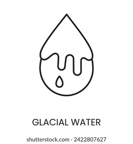 Water sources, glacier line icon vector for water packaging with editable stroke