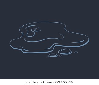 Water spill, puddle. Contour liquid. Wax, honey, slime. Vector icon.