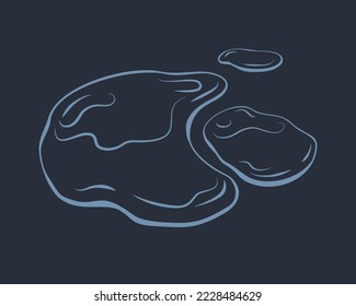 Water spill, puddle. Contour liquid. Wax, honey, slime. Vector icon.