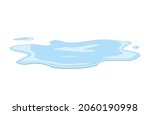Water spill or puddle, liquid vector design element illustration isolated on white background