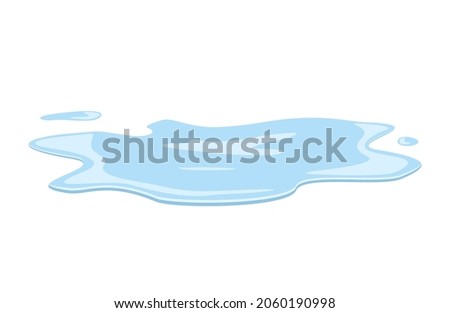 Water spill or puddle, liquid vector design element illustration isolated on white background