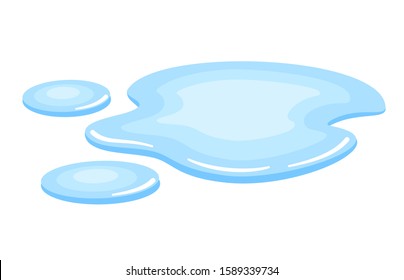 Water spill or puddle vector icon isolated on white background