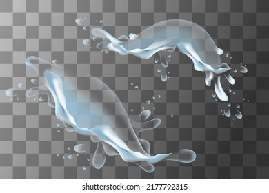 Water Spill Or Water Puddle Vector Illustration On Transparent Background