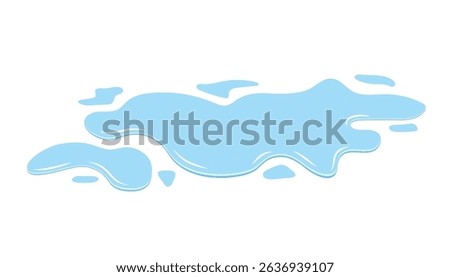 Water spill puddle vector isolated. blue liquid on the ground. clean fluid drop on the floor. clean water. vector illustration