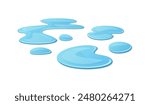 Water spill puddles  vector isolated on white background.