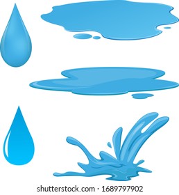 Water spill vector illustration isolated