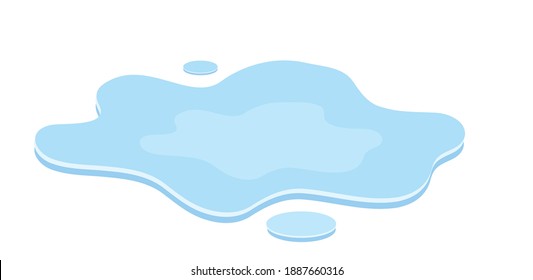 Water Spill Vector Illustration On White Background.