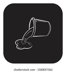 water spilling from bucket icon flat black