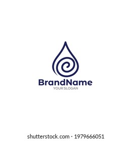 Water Spiral Logo Design Vector