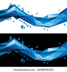 Water Splash Abstract Polygon vector. Water wave Polygonal Low Poly Illustration. Water wave and splash Logo for brand