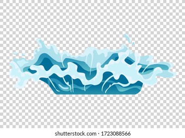 Water splash animation. Shock waves on transparent