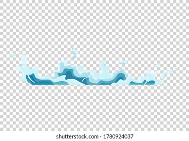 Water splash animation. Shock waves on transparent