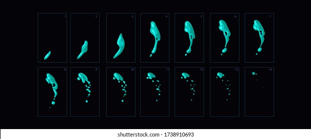 Water splash animation. Sprite sheet of a water splash . Animation for game, cartoon, motion or something else.-Vector
