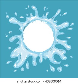 Water splash background vector template realistic