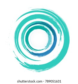 Water Splash Banner Card Logo Watercolor Design Circle Ring