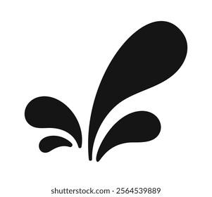 Water splash black doodle design