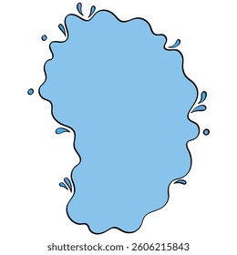 water splash blob frame handrawn line and color style illustration