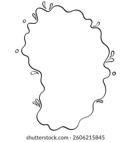 water splash blob frame handrawn outline style illustration