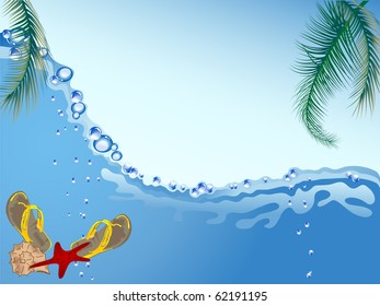 Water splash in blue color