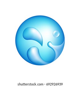 water splash in blue colors. vector illustration