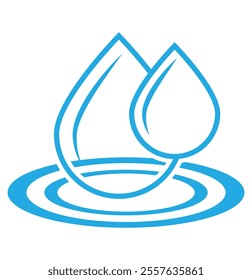 Water Splash, Blue water splash or drops isolated on cream background, rain splash, rain drop, water drop. Water drop icon. Oil drop icon. Vector illustration