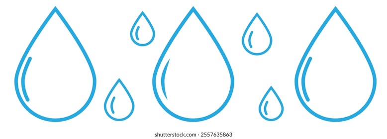 Water Splash, Blue water splash or drops isolated on cream background, rain splash, rain drop, water drop. Water drop icon. Oil drop icon. Vector illustration