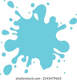 Water splash. Blue paint blob. Liquid stain