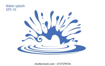 Water splash blue. Vector image