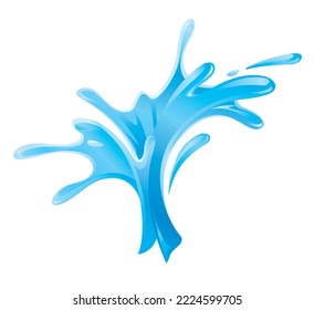 Water Splash Burst, Linear Gradient Vector Illustration