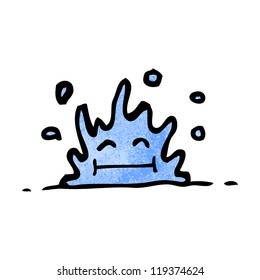 personaje de la caricatura sobre salpicaduras de agua